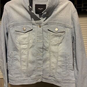 Nine West Women's Pinstripe Jean Jacket